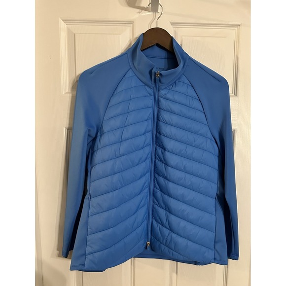 J. McLaughlin Jackets & Blazers - J McLaughlin Women's Blue Quilted Puffer Jacket Full Zip Activewear Size‎ L